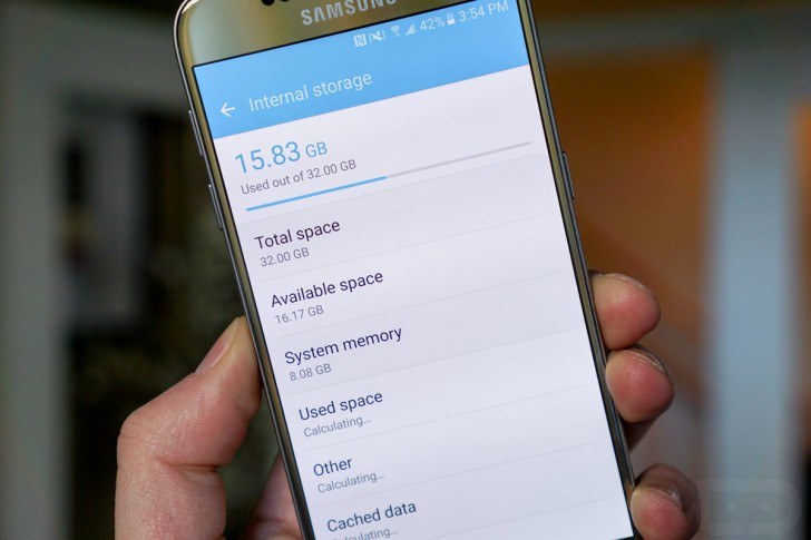 Il Galaxy S7 ha 21 di memoria libera (su 32)