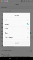 Scale and font size settings - Huawei Mate 8 review