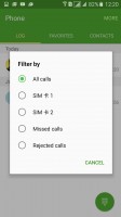 Filtering the call log - Samsung Galaxy A5 (2016) review