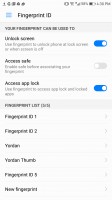 Fingerprint settings - Huawei Mate 9 Pro review