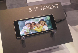 Three unnamed Toshiba Android Tabs