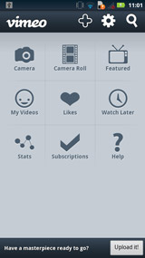 screens of Vimeo\'s official Android app