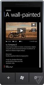 screens of Vimeo\'s official Windows Phone app