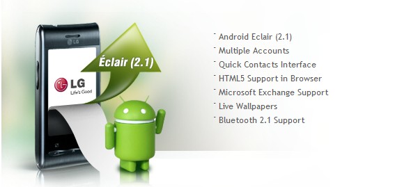 LG Optimus gets Android 2.1