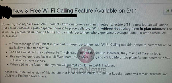 T-Mobile to re-release free Wi-Fi calling service