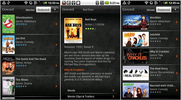 Build and manage your queue for viewing on the app or online at Crackle.com. * Stream HQ video via 3G or Wi-Fi