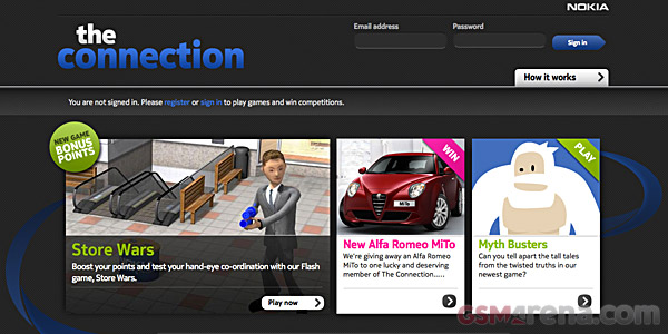A screenshot of Nokia's new retail staff centered microsite all about the Lumia 800