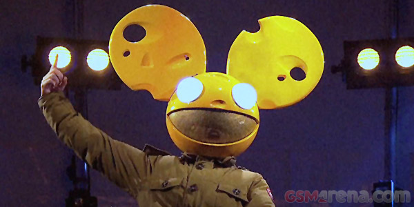 DJ Deadmau5 wearing some Swiss cheese headgear