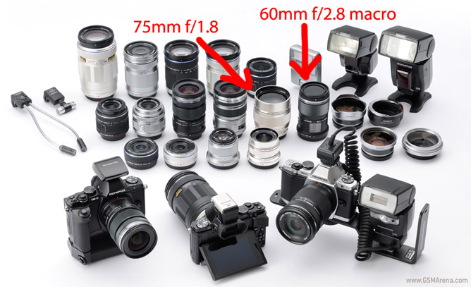 a menagerie of accessories compatible with the E-M5