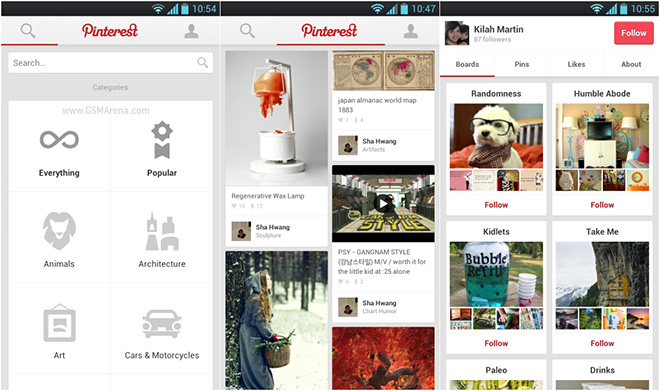 Verkleuren Egoïsme Reorganiseren Pinterest releases Android and iPad version of its mobile app
