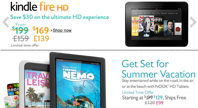 Barnes Noble And Amazon Cut The Prices Nook And Fire Tablets In