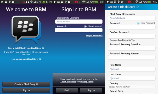 register bbm for android online