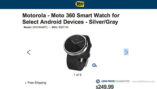 Leaked Best Buy listing reveals Moto 360 smartwatch price tag specs