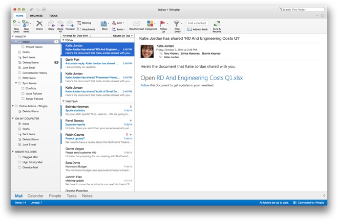 Microsoft releases new look Outlook for Mac by Apple
