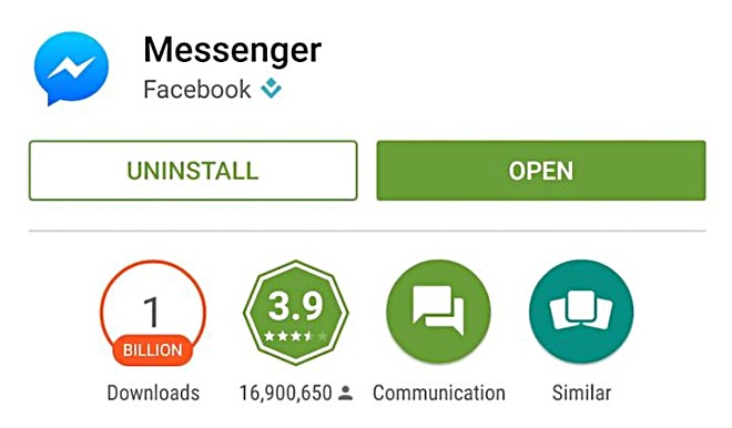 google play facebook messenger old version