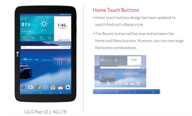 Verizon S Lg G Pad 10 1 Is The Latest In Line To Receive Android 5 0 Lollipop Update