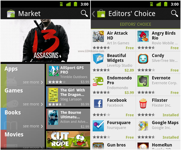 The new Android Market will be available to devices running Android 2 ...