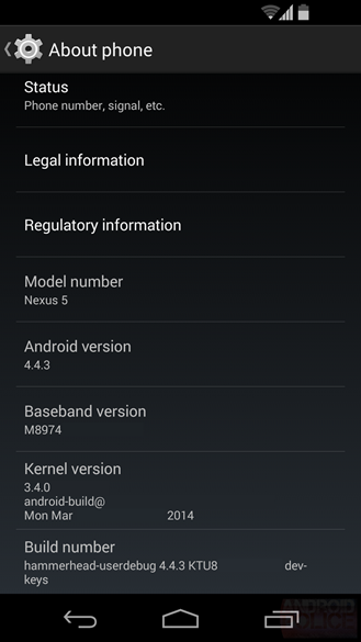 A bunch of Android 4.4.3 features leaked
