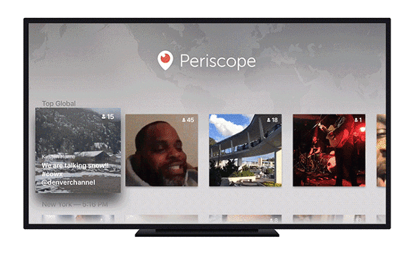 Apple TV için Periscope artık mümkün - Resim : 1