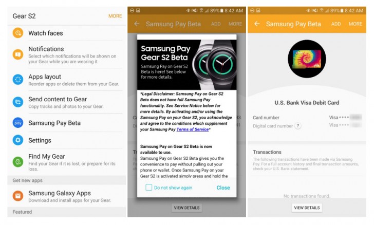 Samsung pay gear on sale s2