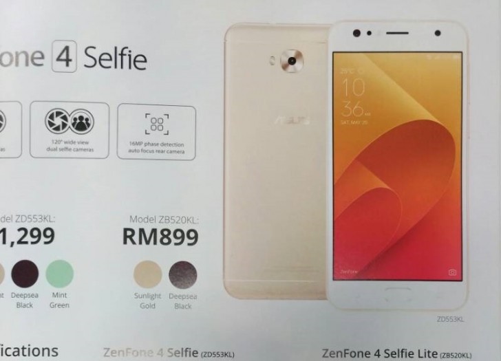 Asus Zenfone 4 Selfie Lite Surfaces In Malaysia Gsmarena Com News