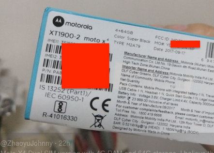 Motorola Moto X4 India pricing leaks
