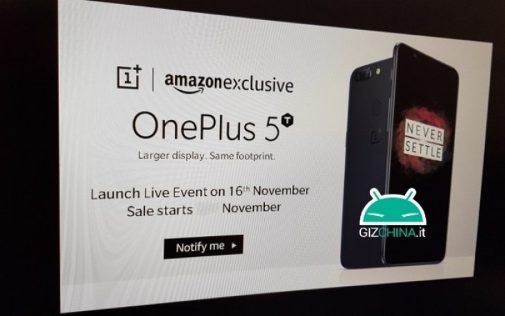 OnePlus 5T might arrive on November 16