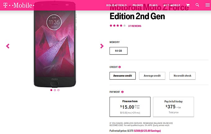 Deals: Grab T-Mobile Moto Z2 Force for $375, Google Home for under $65