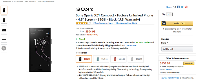 Sony Xperia XZ1 Compact gets $100 discount, X Compact gets new update