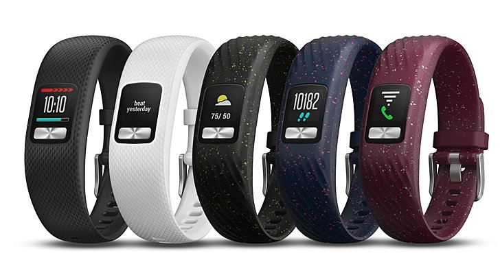 Garmin vivofit 4 activity tracker features always-on color display, over 1 year battery life