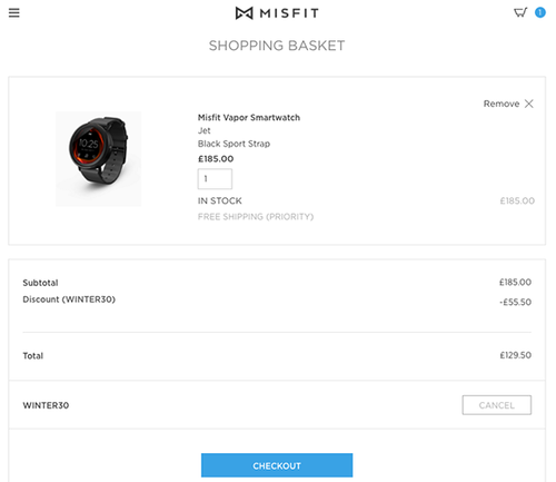 Misfit offering 30% discount on some of its products, including Vapor