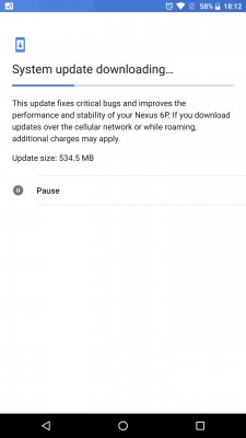 Nexus 6P updating to Android 8.1 Oreo