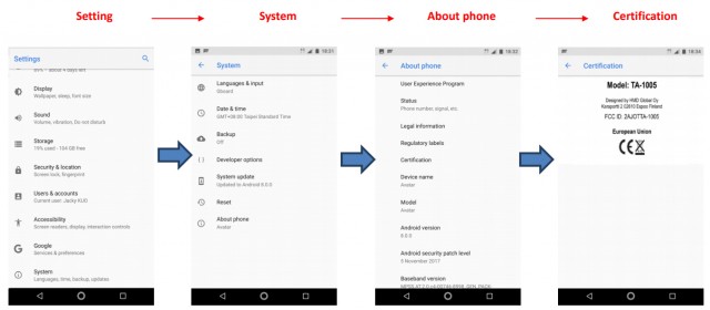 Nokia 9 About screen (from FCC)