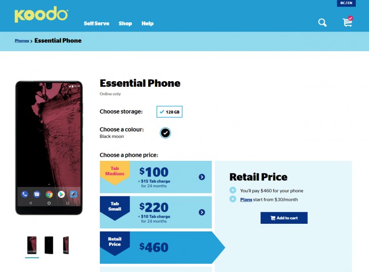 Deal Essential Phone Now Available For Cad 460 On Koodo Telus Gsmarena Com News