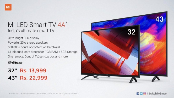 Xiaomi Launches Mi Led Smart Tv 4a In India Gsmarena News