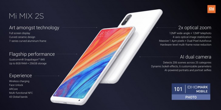 Xiaomi Mi Mix 2s Is Now Official Snapdragon 845 And A Dual Camera Setup Gsmarena Com News