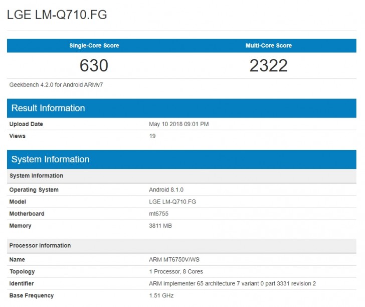 LG Q7 shows up on Geekbench with Helio P10