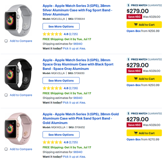 apple watch series 4 price usa