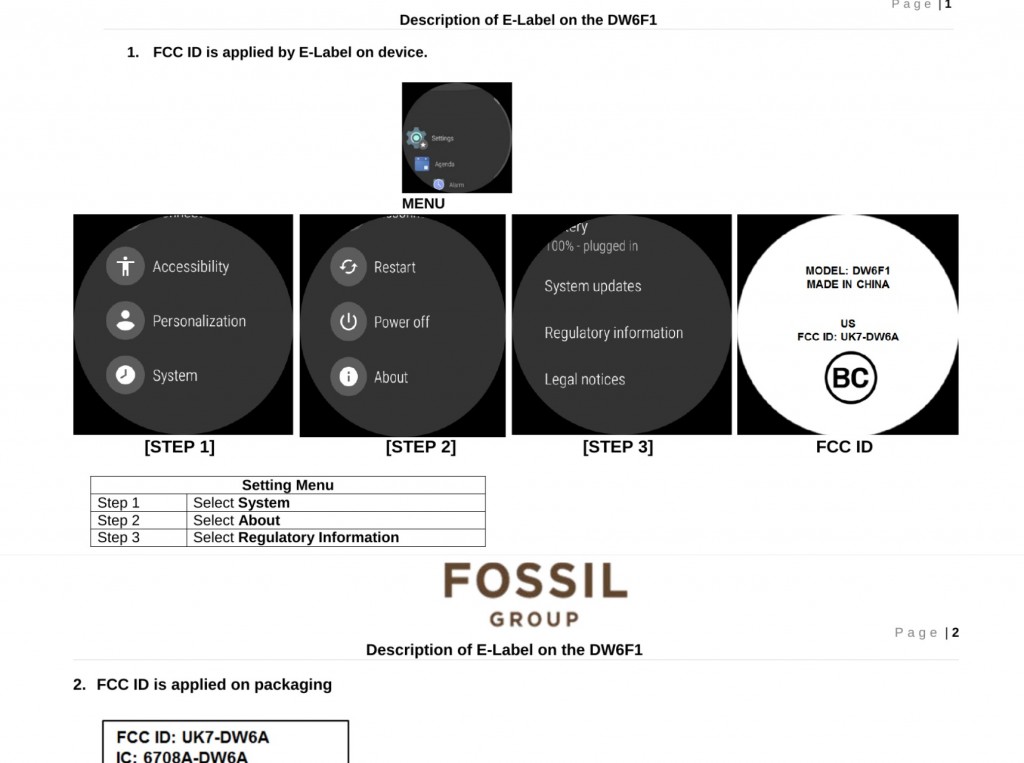 e label fossil