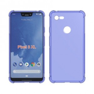 A Pixel 3 XL case render: notch on the front, single camera on the back