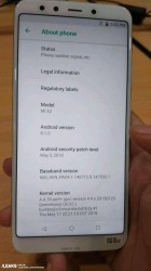 Xiaomi Mi A2 prototype showing About screen