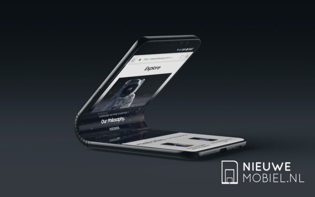 超有未來感：Samsung 首部可折疊手機 Galaxy F 渲染圖曝光；折起時像足一個錢包！ 2
