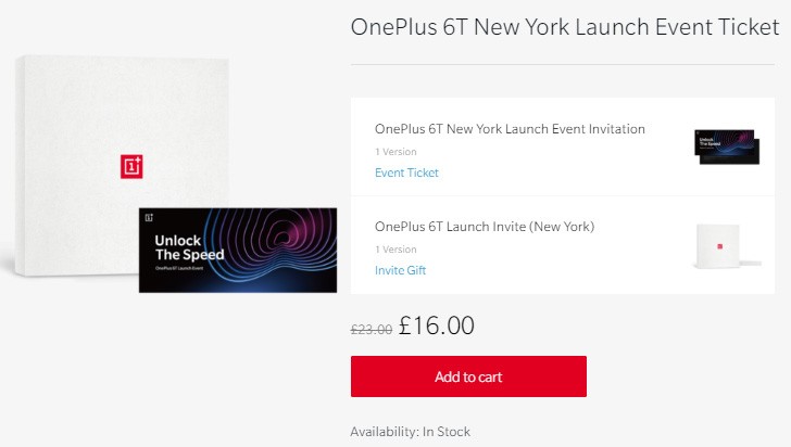 Tickets for the OnePlus 6T event in New York and New Delhi now available