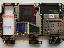 Red: RAM + chipset, Yellow: storage, Blue: Wi-Fi