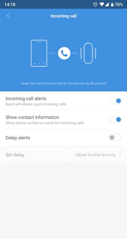bluetooth incoming call alert