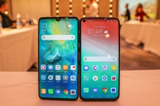 Huawei Mate 20 next to the view of honor 20