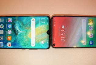 Huawei Mate 20 next to the view of honor 20