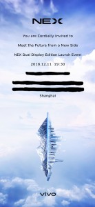 vivo NEX Dual Display Edition launch invite