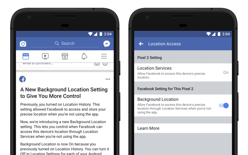 facebook for android update memungkinkan anda untuk memilih keluar dari latar belakang pelacakan lokasi - instagram gratis at26t