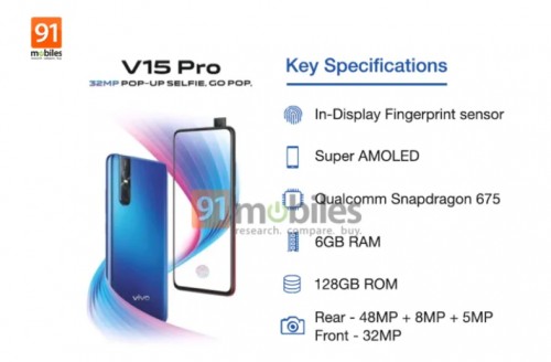 採用 4800 萬像素主鏡頭：vivo V15 Pro 規格正式曝光；內置驍龍 675 處理器！ 1